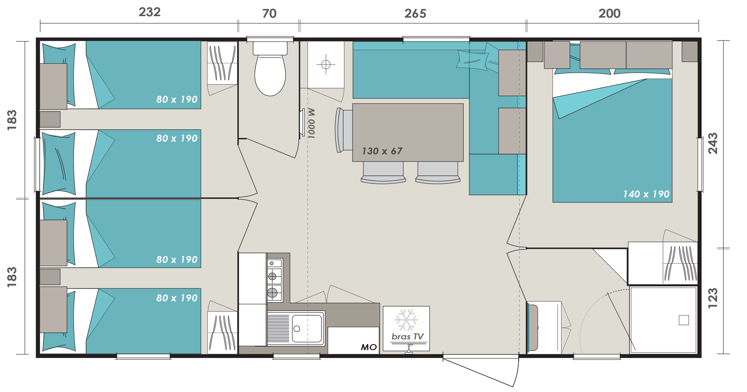 Cottage 6/8 personnes Résidentiel 3 chambres