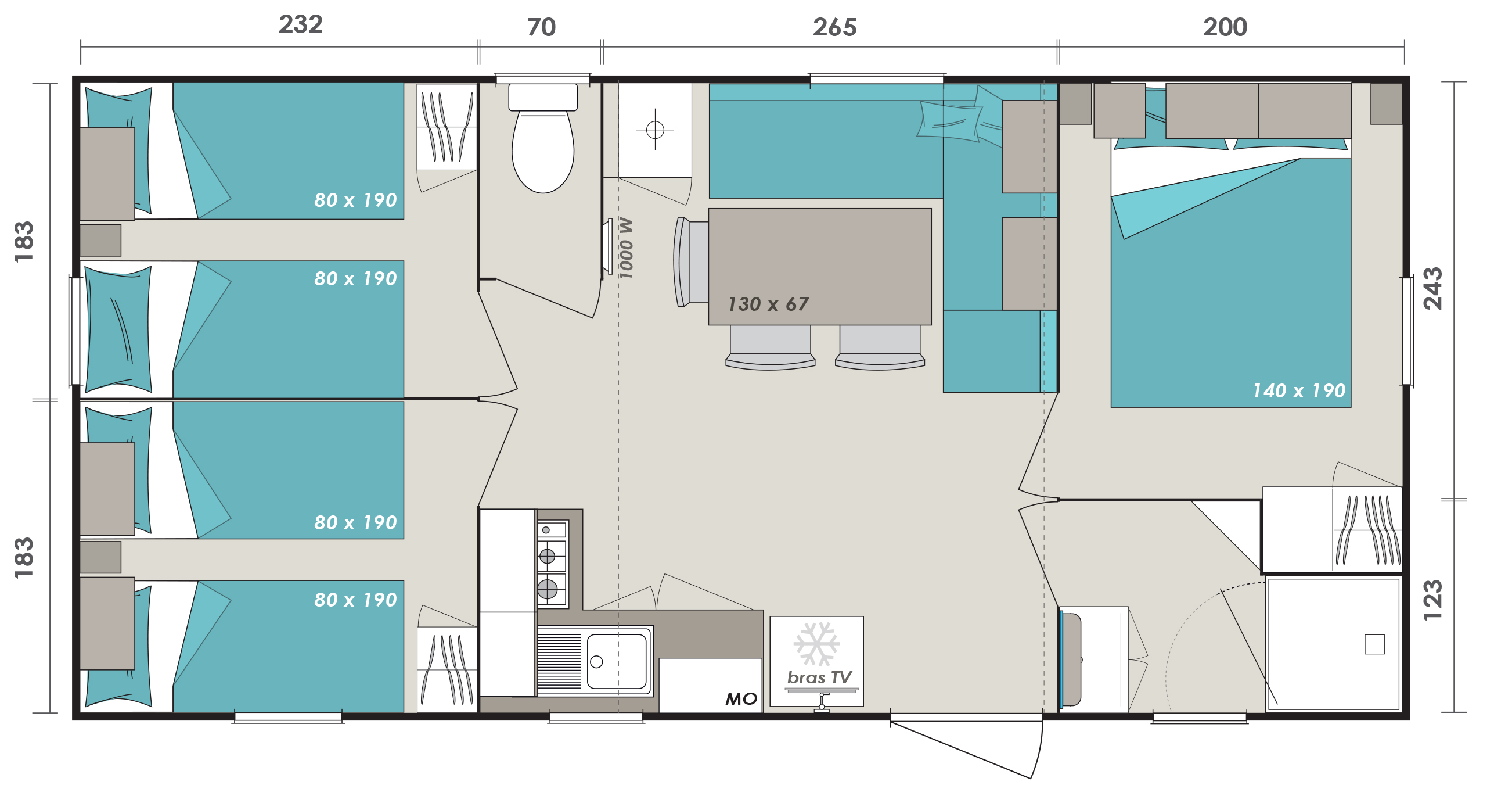 Cottage 6/8 personnes Résidentiel 3 chambres